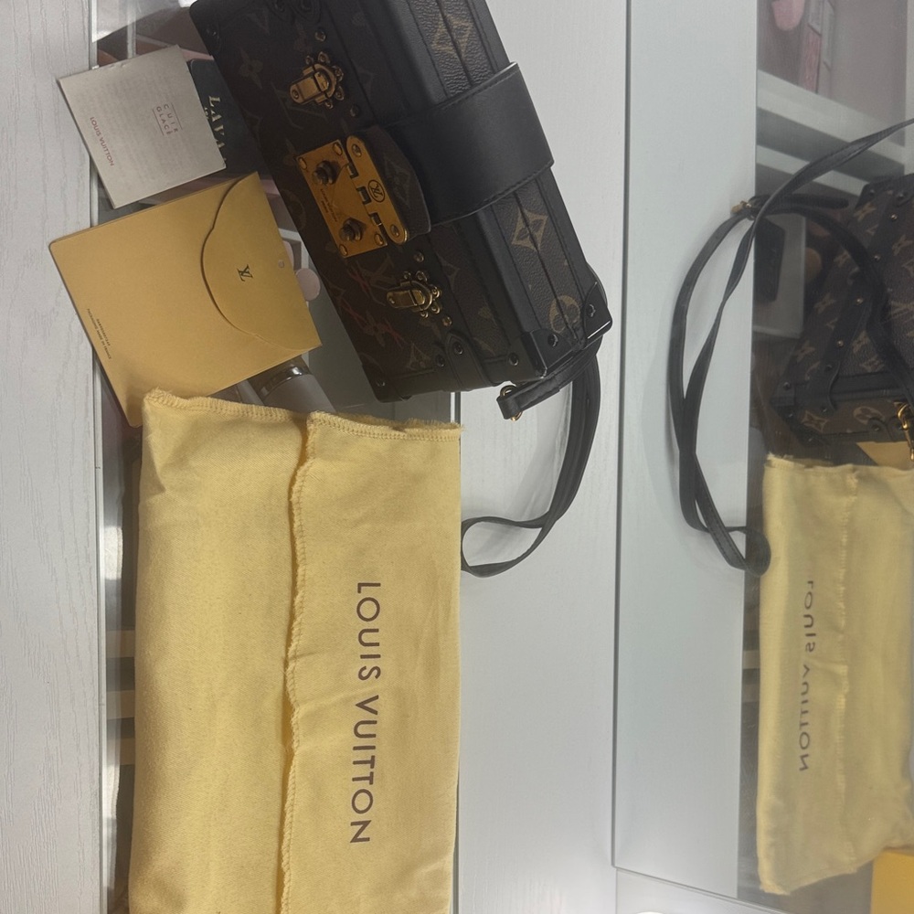 Louis Vuitton Black and Gold Monogram Trunk Bag